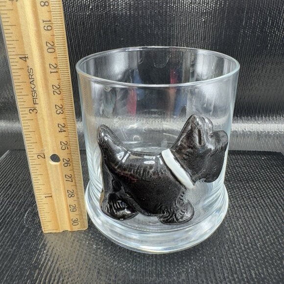 Scottie Dog Drink Glass Cup Tumbler Scottish Terrier Dog Design Single Cup VTG - Picture 2 of 9